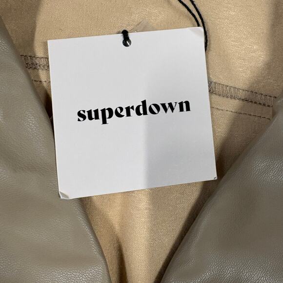 As‎ Is SUPERDOWN Chantel Faux Leather Romper in Nude Size Small - Picture 6 of 16